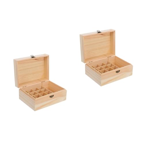 OUNONA 2er-box Für Ätherische Öle Strumpffüller Für Teenager Holztherapie Weihnachtsgeschenke Für Jugendliche Mädchen Teehalter-organizer Duftöl-organizer Hölzern Beige von OUNONA