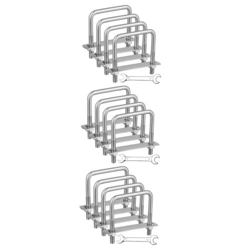 OUNONA 3 Sätze Schraubenschlüsselsatz Du Klemmst Quadratische U-bolzen Vierkant-u-bolzen U Schrauben Quadratischer U-bolzen Rostfreier Stahl Silver 4 Stück * 3 von OUNONA