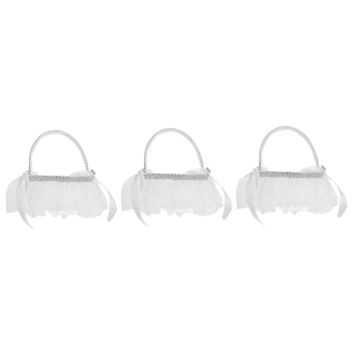 OUNONA 3 Stck. Eleganter Blumenmädchenkorb mit Spitze und Schleife für Hochzeiten Feiern Streukorb für Blütenblätter und Ringe OUNONA 3 Stck. Eleganter Blumenmädchenkorb mit Spitze und Schleife für Hochzeiten Feiern Streukorb für Blütenblätter und Ringe von OUNONA
