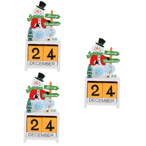 OUNONA 3 Stk Weihnachtskalender Aus Holz 24 Tage Countdown- -dekor Weihnachtsschmuck Weihnachts-countdown- Weihnachtscountdown Selber Machen Weihnachtsregal Dekoration von OUNONA