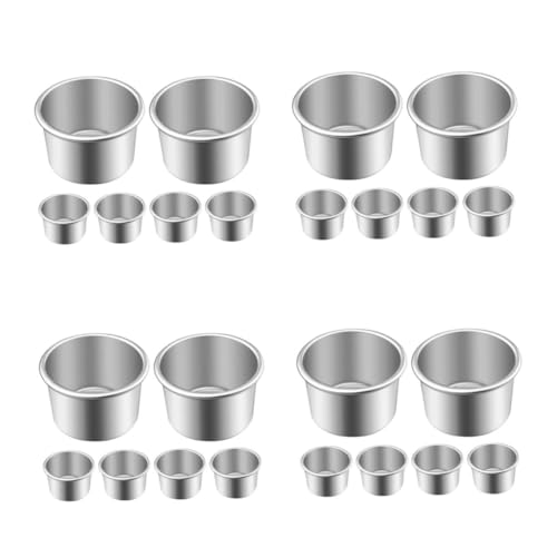 OUNONA 4 Sätze Kuchenform Runde Topfkuchenschale Schließblech Großes Loch Desktop-container Backkuchenpfanne Backkuchen Leuchtendes Stirnband Aluminiumlegierung Silver 6 Stück * 4 von OUNONA