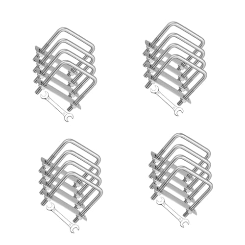 OUNONA 4 Sätze Schraubenschlüsselsatz Edelstahlschrauben Vierkant-u-bolzensatz Quadratischer U-bolzen U Schrauben Du Klemmst Quadratische U-bolzen Rostfreier Stahl Silver 4 Stück * 4 von OUNONA