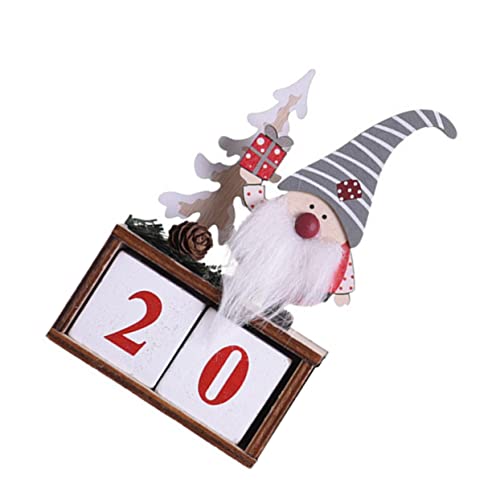 OUNONA 4 Sätze Weihnachtskalender-ornamente Countdown-kalenderblöcke Tischkalender Weihnachtsfeier Dekoration Weihnachtskalender Dekoration Weihnachtlicher Adventskalender Hölzern von OUNONA