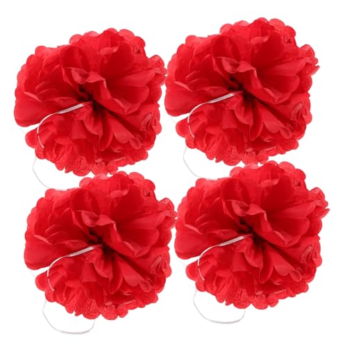 OUNONA 4 Stück Blumenkugeldekoration aus Papier seidenpapier Gewebe Pompons Blumen Deko-Kugeln aus Stoff Papierblumendekorationen für die Wand Pompon aus Stoff rot OUNONA 4 Stück Blumenkugeldekoration aus Papier seidenpapier Gewebe Pompons Blumen Deko-Kugeln aus Stoff Papierblumendekorationen für die Wand Pompon aus Stoff rot von OUNONA