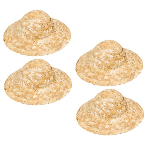 OUNONA 4stücke Miniatur Strohhüte Mini Gewebte Puppenhüte Handwerk Oberste Hut Foto Requisiten OUNONA 4stücke Miniatur Strohhüte Mini Gewebte Puppenhüte Handwerk Oberste Hut Foto Requisiten von OUNONA