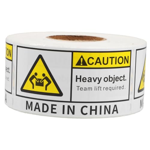 OUNONA 500-blatt-aufkleber „caution Heavy Object Team Lift Required“ (vorsicht Schwerer Gegenstand, Team-lift Erforderlich). von OUNONA