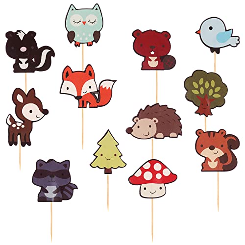 OUNONA Stricknadel Woodland Animal Cake Toppers Kuchendekoration Cupcake Deko Picks von OUNONA