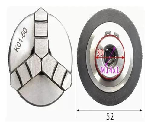 OURNXI Drehfutter K01-50, 50 mm Drehfutter, selbstzentrierendes 3-Backen-Bohrfutter for Holz von OURNXI