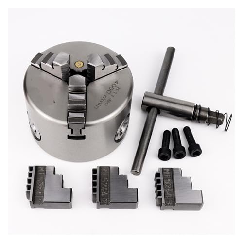 OURNXI K11-80 3-Backen-Drehbank-Drehfutter mit Selbstzentrierung, 80 mm (3,15 Fuß), manuelles Rollfutter, for mechanische Mini-Drehmaschinen mit gehärtetem Stahl for die Holzverarbeitung von OURNXI