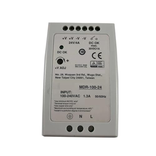 OURNXI Schaltnetzteil MDR-100-24 96 W 24 V DIN-Schienen-Schaltnetzteil 110 V/220 VAC auf 24 V DC 4 A Netzteil PSU SMPS Transformator DIN-Schiene von OURNXI