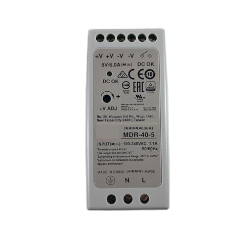 OURNXI Schaltnetzteil MDR-40-5 30W 5V DIN-Schienen-Schaltnetzteil 110V/220V AC auf 5V DC 6A Netzteil PSU SMPS Transformator DIN-Schiene von OURNXI