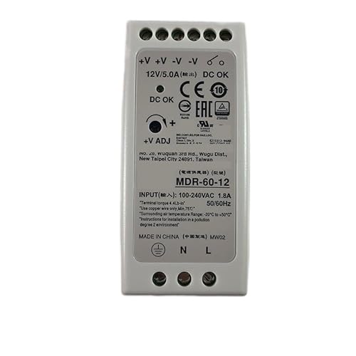 OURNXI Schaltnetzteil MDR-60-12 60W 12V DIN-Schienen-Schaltnetzteil 110V/220V AC auf 12V DC 5A Netzteil PSU SMPS Transformator DIN-Schiene von OURNXI