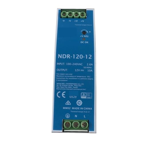 OURNXI Schaltnetzteil NDR-120-12 120 W 12 V DIN-Schienen-Schaltnetzteil 110 V/220 V AC auf 12 V DC 10 A Industrie-Netzteil Netzteil Transformator DIN-Schiene von OURNXI