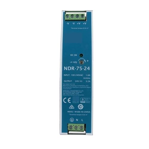 OURNXI Schaltnetzteil NDR-75-24 75W 24V DIN-Schienen-Schaltnetzteil 110V/220V AC auf 24V DC 3,2A Industrienetzteil Netzteil Transformator DIN-Schiene von OURNXI