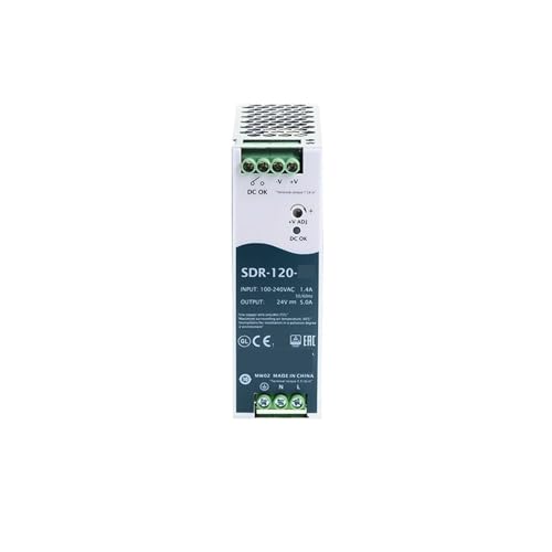 OURNXI Schaltnetzteil SDR-120 120W 12V/10A 24V/5A 48V/2,5A Schlankes DIN-Schienen-Schaltnetzteil 110V/220VAC Industrieller DIN-Schienentransformator DIN-Schiene(SDR-120-12 12V 10A) von OURNXI