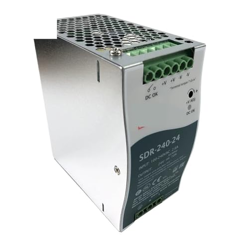 OURNXI Schaltnetzteil SDR-240-24 240W 24V Slim DIN-Schienen-Schaltnetzteil 110V/220V AC auf 24VDC 10A Industrieller DIN-Schienen-Transformator DIN-Schiene von OURNXI