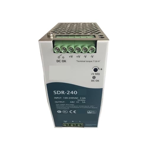 OURNXI Schaltnetzteil SDR-240 240W Slim DIN-Schienen-Schaltnetzteil 110V/220V AC auf 24V/10A 24V/5A Industrieller DIN-Schienen-Transformator SMPS DIN-Schiene(SDR-240-24 24V 10A) von OURNXI