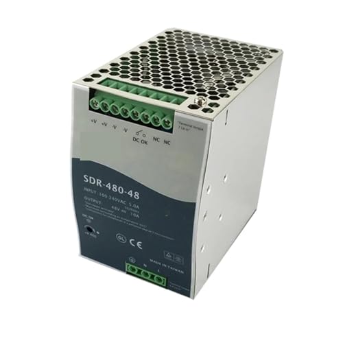 OURNXI Schaltnetzteil SDR-480-48 480W 48V Slim DIN-Schienen-Schaltnetzteil 110V/220V AC auf 48VDC 10A Industrieller DIN-Schienen-Transformator DIN-Schiene von OURNXI