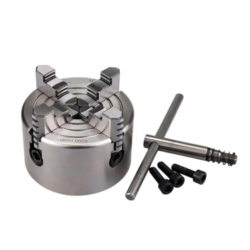 OURNXI Unabhängiges 4-Backen-Drehbank-Spannfutter mit 80 mm (3,15 Fuß), manuelles Spiralspannfutter, K72-80, for mechanische Mini-Drehmaschinen mit gehärtetem Stahl for die Holzverarbeitung von OURNXI