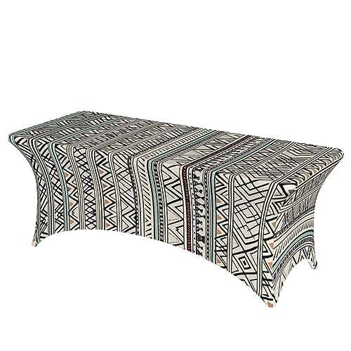 OUSIKA Boho-Tischdecke, dreieckig, dehnbar, rechteckig, waschbar, für Party, Hochzeit, Cocktail, Bankett, Festival, 1,8 m von OUSIKA