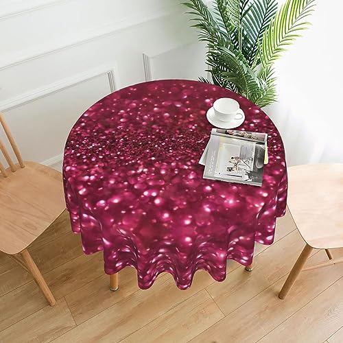 OUSIKA Glitzernde runde Tischdecke mit Glitzer, 152,4 cm, staubdicht, knitterfrei, wasserdicht, dekorative Tischdecke für Urlaub, Zuhause, Party, Hochzeit, Picknick von OUSIKA