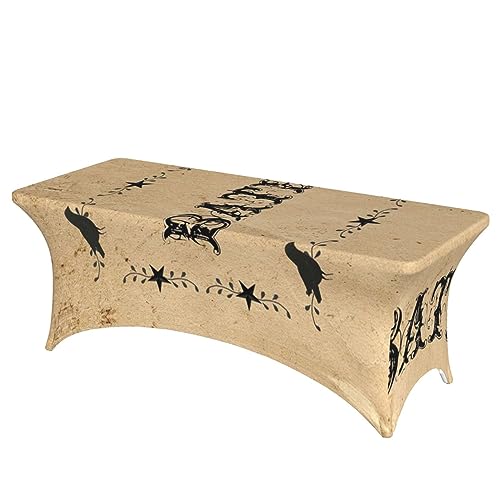 OUSIKA Primitive Tischdecke, Stretch-Tischdecke, rechteckig, waschbar, für Party, Hochzeit, Cocktail, Bankett, Festival, 1,8 m von OUSIKA