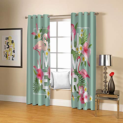 OUSIKA Vorhang Blickdicht Mit Ösen Schattierung Gardienen 3D Blumen Flammen Vögel Druck Muster Verdunklungsvorhänge Isolierung Kinder Blackout Curtain Für Wohnzimmer Schlafzimmer 200x160Cm Modernes von OUSIKA