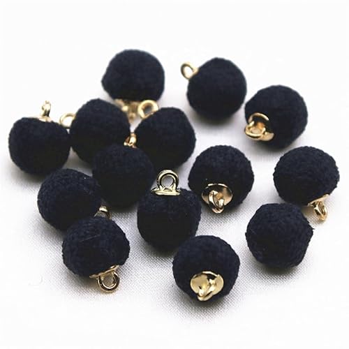 OUTFYT 20/50pcs/lot Velvet Black Rounds Shape Balls Round Fabric Cloth Covered Button Sewing Kit with Metal Shank for DIY Craft von OUTFYT