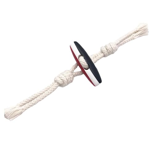 OUUOYSD Mantelknopf,Hornknöpfe, 6 Paar 18 cm blau-rot gestreifte geflochtene Seil-Knebelknöpfe for Aufnähen mit Knebelverschluss for Mäntel, Strickjacken, Jacken(White) von OUUOYSD