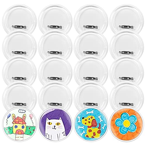 OUYANKA 30 Sätze Buttons Selber Machen ohne Buttonmaschine DIY Ansteckbuttons 60mm Runde Abzeichen Button Pins Transparente Buttons Anstecker mit Sicherheitsnadel Buttonpapier Bastelset von OUYANKA