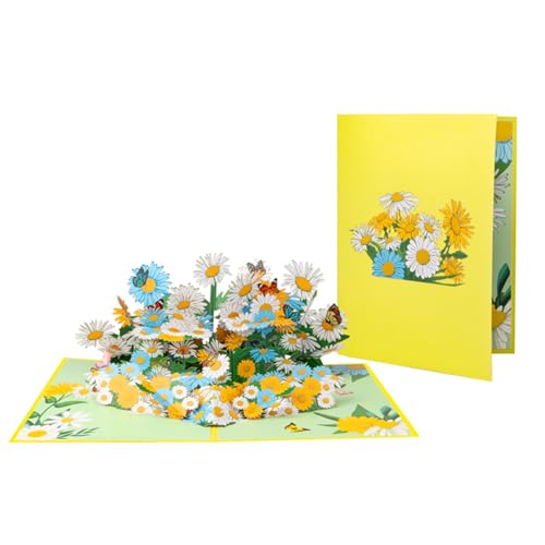 Bunte Gänseblümchen, 3D-Karte, attraktive 3D-Klappkarte, einzigartige Blumengrußkarte für jede Feier von OVERTOYOU