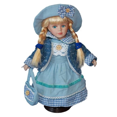 OVERTOYOU Porzellanpuppe mit Kleidung, viktorianische Porzellanpuppe Prinzessin Reborns Puppe mit Kleid, ländliches Zuhause, dekorative Keramikpuppe, Feiertagsparty, Tischdekorationen von OVERTOYOU