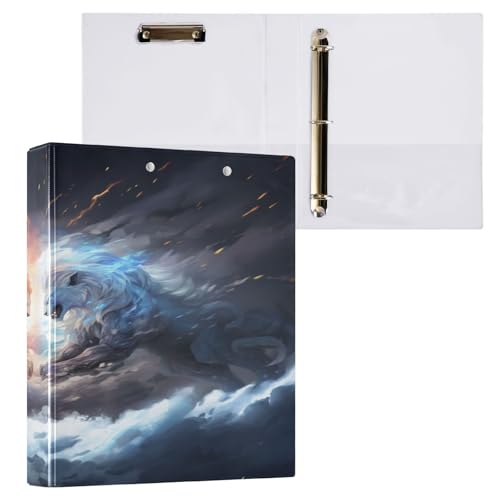 Ringbuch mit 3 Ringen, 3,8 cm, mit Klemmbrett für Schul-/Bürobedarf, Feuer- und Eislöwen-Ordner, Organizer für 200 Blatt mit Innentaschen Ringbuch mit 3 Ringen, 3,8 cm, mit Klemmbrett für Schul-/Bürobedarf, Feuer- und Eislöwen-Ordner, Organizer für 200 Blatt mit Innentaschen von OWFKAY