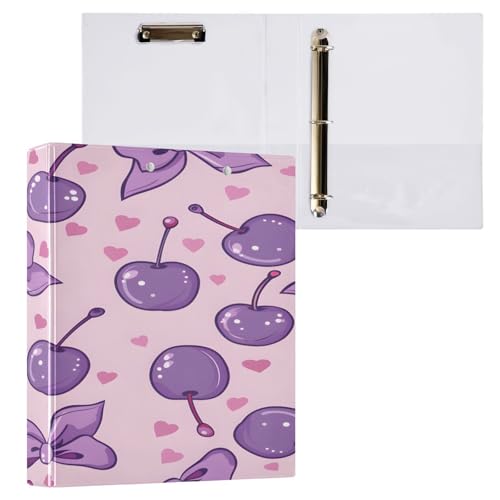 Ringbuch mit 3 Ringen, 3,8 cm, mit Klemmbrett für Schul-/Bürobedarf, Kirschen mit Schleifen, Aktenaufbewahrung, Ordner, Organizer, hält 200 Blatt mit Innentaschen Ringbuch mit 3 Ringen, 3,8 cm, mit Klemmbrett für Schul-/Bürobedarf, Kirschen mit Schleifen, Aktenaufbewahrung, Ordner, Organizer, hält 200 Blatt mit Innentaschen von OWFKAY
