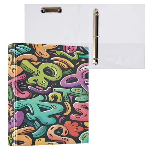 Ringbuch mit 3 Ringen, 3,8 cm, mit Klemmbrett für Schul-/Bürobedarf, lustiges Hippie-Design, nahtloses Muster, Aktenordner, Organizer, hält 200 Blatt mit Innentaschen Ringbuch mit 3 Ringen, 3,8 cm, mit Klemmbrett für Schul-/Bürobedarf, lustiges Hippie-Design, nahtloses Muster, Aktenordner, Organizer, hält 200 Blatt mit Innentaschen von OWFKAY