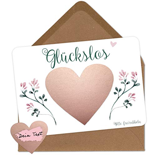 OWLBOOK 5 Rubbelkarten zum selber beschriften - Glückslos - Rubbellos für eigenen Text Geschenke Geschenkideen als Geschenk Gutschein zur Hochzeit von OWLBOOK