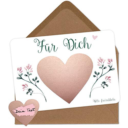 OWLBOOK 5 Rubbelkarten zum selber beschriften - Für Dich - Rubbellos für eigenen Text Geschenke Geschenkideen für Frauen zu Weihnachten von OWLBOOK