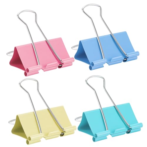 5,1 cm große Binder-Clips, verschiedene Farben, farbige Jumbo-Büroklammern, große Büroklammern, große Größe für Zuhause, Schule und Bürobedarf, 12 Stück von OWLKELA