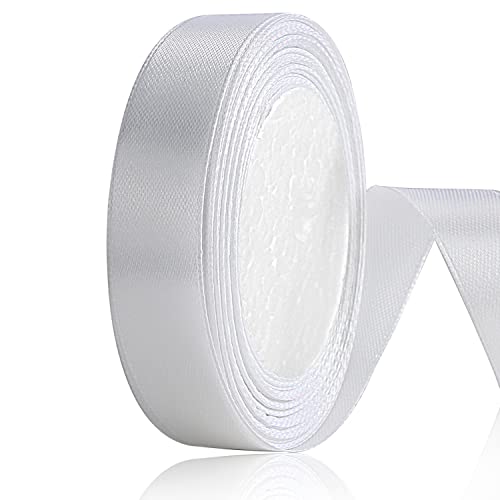 OWill 22 m satinband weiss 20 mm​,schleifenband hochzeit,geschenkband weiss,seidenbänder zum Einpacken von Geschenken,Dekorieren & Basteln,Hochzeitsdeko von OWill