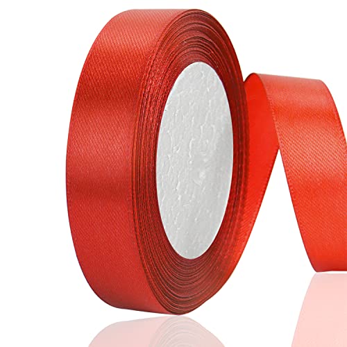 OWill 22 Meter Satinband Rot 20mm Geschenkband Schleifenband Rotes Band Dekoband Rote Bänder Rote Schleife,Rotes Satinband für Geschenke,Dekorationen und mehr von OWill