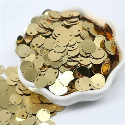 Größere Pailletten, 10, 15, 20, 25, 30 mm, PVC, flach, rund, lose Pailletten, Nähzubehör, Basteln, DIY-Zubehör für Kleidungsstücke, Pailletten, Hellgold, 20 mm, 20 g, 180 Stück Größere Pailletten, 10, 15, 20, 25, 30 mm, PVC, flach, rund, lose Pailletten, Nähzubehör, Basteln, DIY-Zubehör für Kleidungsstücke, Pailletten, Hellgold, 20 mm, 20 g, 180 Stück von OXFYY