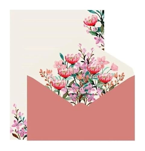 Hochzeitseinladungen，Hohlblumenkarten， 6-teiliges Briefpapier-Set mit Blumenumschlägen, Kawaii-Briefpapier, Hochzeitsgrußkarten-Umschlag, Einladungs-Umschlag-Set, Partyzubehör,(Begonia Flowers) von OXOLAMRIN