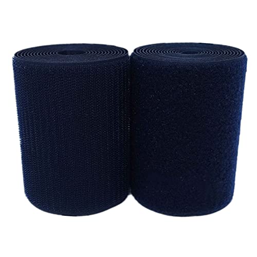 Klettband zum Einnähen, Nylonband zum Befestigen, 100 mm großes Klettband for Aufnähen, nicht klebende Befestigungsstreifen for Stoff, DIY, Handwerk, Einrichtung, Kleidung, Schuhe(Navy Blue,100mm x 1Y von OXOLAMRIN