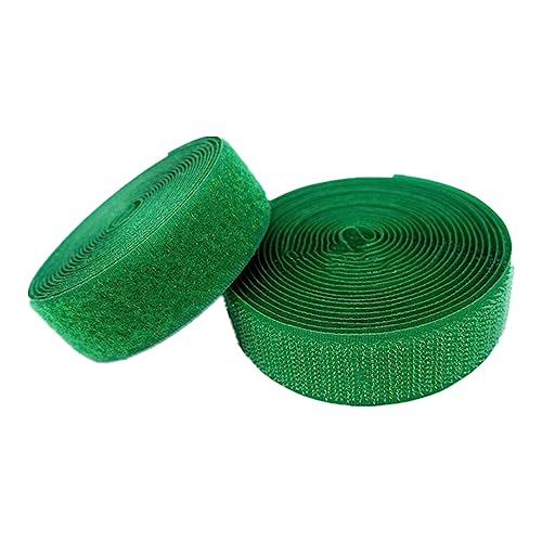 Klettband zum Einnähen, Nylonband zum Befestigen, 25 mm Klettband for Aufnähen, 25 Yards, nicht selbstklebende Rückseite, Nylonstreifen, Stoffverschluss, ineinandergreifendes Klebeband(Green,25MM x 25 von OXOLAMRIN