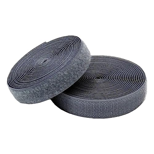 Klettband zum Einnähen, Nylonband zum Befestigen, 25 mm Klettband for Aufnähen, 25 Yards, nicht selbstklebende Rückseite, Nylonstreifen, Stoffverschluss, ineinandergreifendes Klebeband(Grey,25MM x 25 von OXOLAMRIN