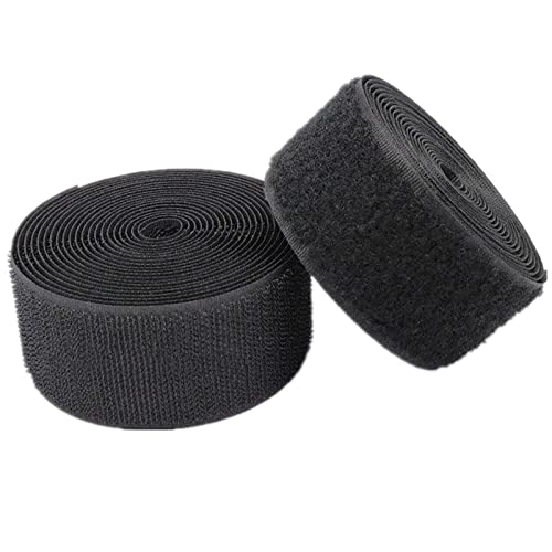 Klettband zum Einnähen, Nylonband zum Befestigen, 40 mm großes Klettband for Aufnähen, nicht klebender Nylon-Stoffverschluss, perfekte Lösung for Kleidungsreparaturen und Säume(Black,40MM x 2Yards) von OXOLAMRIN