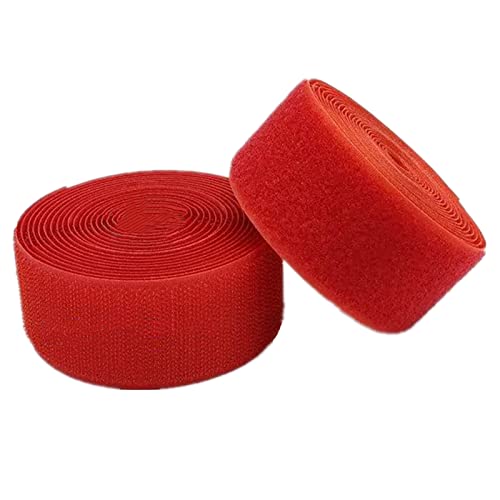 Klettband zum Einnähen, Nylonband zum Befestigen, 40 mm großes Klettband for Aufnähen, nicht klebender Nylon-Stoffverschluss, perfekte Lösung for Kleidungsreparaturen und Säume(Red,40MM x 4Yards) von OXOLAMRIN