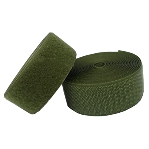 Klettband zum Einnähen, Nylonband zum Befestigen, Klettband 40 mm breit, Klettband for Aufnähen von Stoffen, nicht klebender Nylonverschluss for Nähen(Army Green,38MM x 4Yard) von OXOLAMRIN