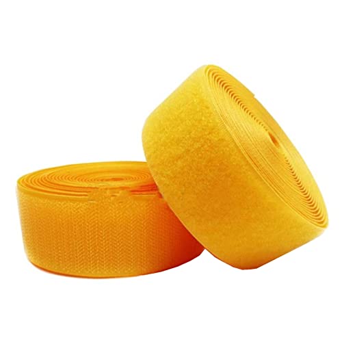 Klettband zum Einnähen, Nylonband zum Befestigen, Klettband for Aufnähen, 20 mm, nicht klebende Befestigungsstreifen for Stoff, Heimwerken, Einrichtungskleidung(Golden Yellow,20mm x 25Yards) von OXOLAMRIN