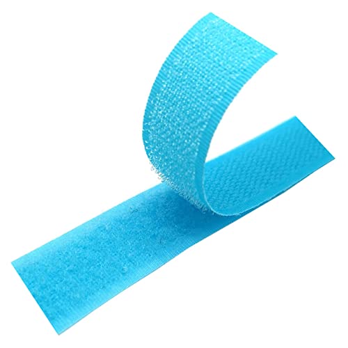 Klettband zum Einnähen, Nylonband zum Befestigen, Klettband for Aufnähen, 20 mm, nicht klebende Befestigungsstreifen for Stoff, Heimwerken, Einrichtungskleidung(Light Blue,20mm x 25Yards) von OXOLAMRIN